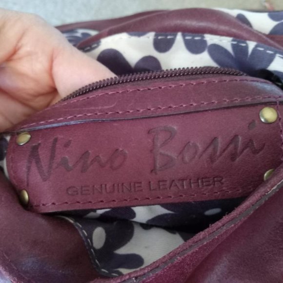 Nino BOSSI Genuine Leather Backpack Burgundy Leather Backpack / Purse main image 7